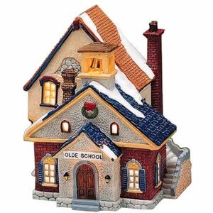 Lemax Dickensvale 1993 Porcelain Olde School Lighted Christmas Village House